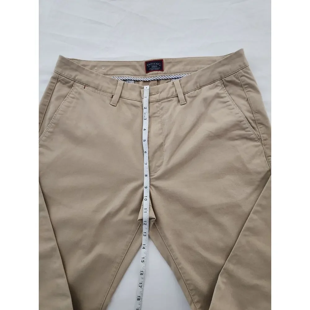 UNTUCKit Men's Relaxed Fit Pants 34x32 Tan Chino Khakis Stretch Business Casual - Picture 6 of 9